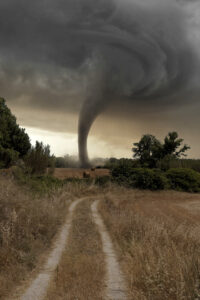 image of a tornado in distance