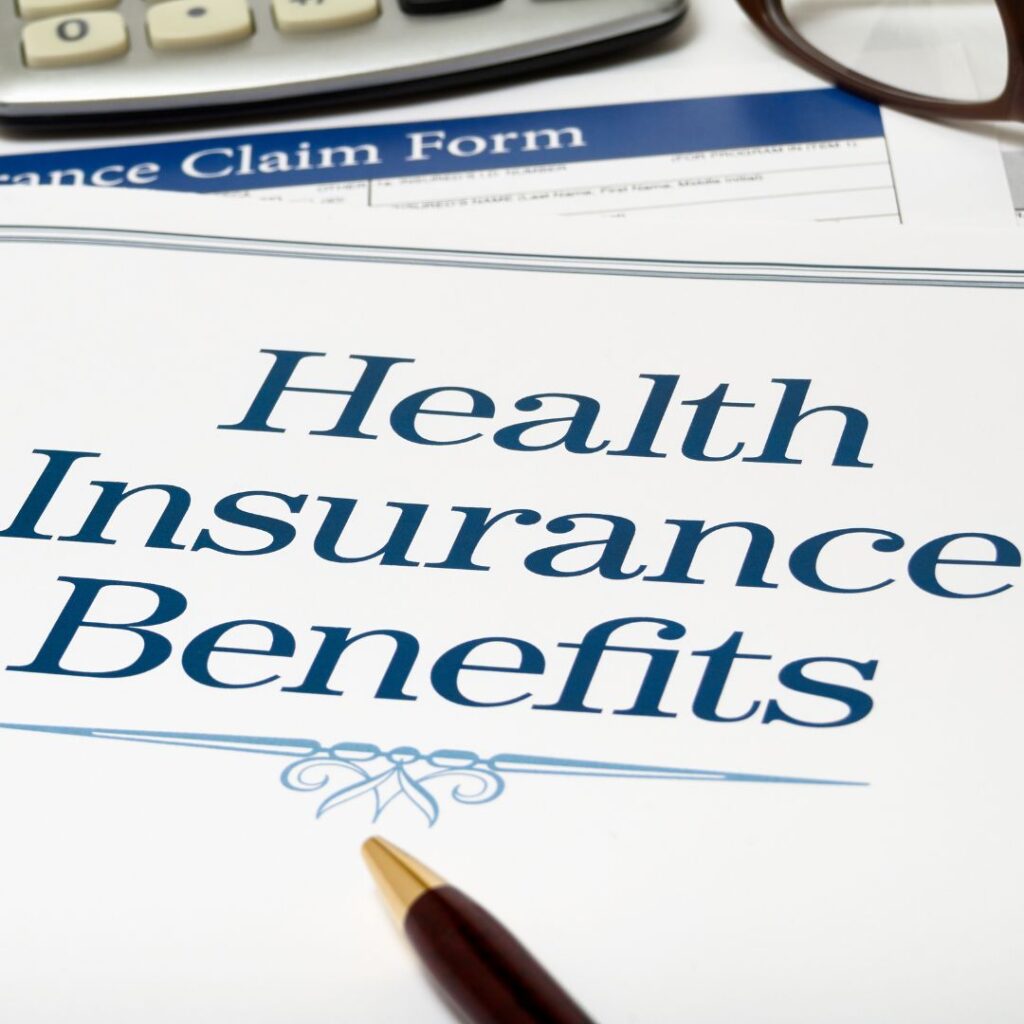 Health Insurance Benefits - Meixell Diehl Insurance Document with Health Insurance Benefits written on it